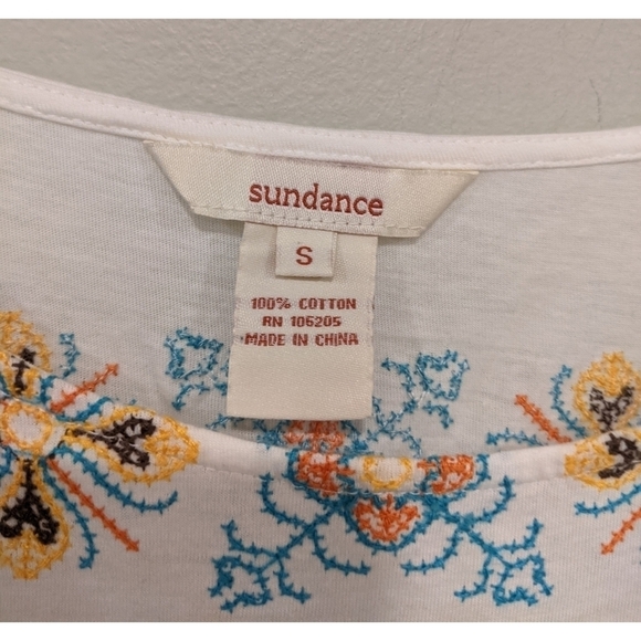 Sundance Cross Stitched Embroidered Boho Cotton Blouse Size Small - Picture 4 of 5